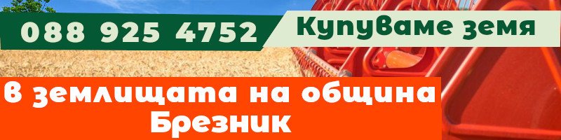 Купуваме земя в землищата на община Брезник - землище с. Гоз